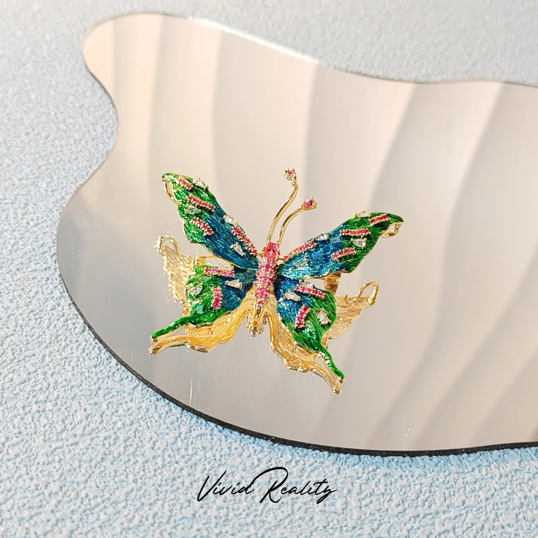 Blue-Green Enamel Brooch - Image 3