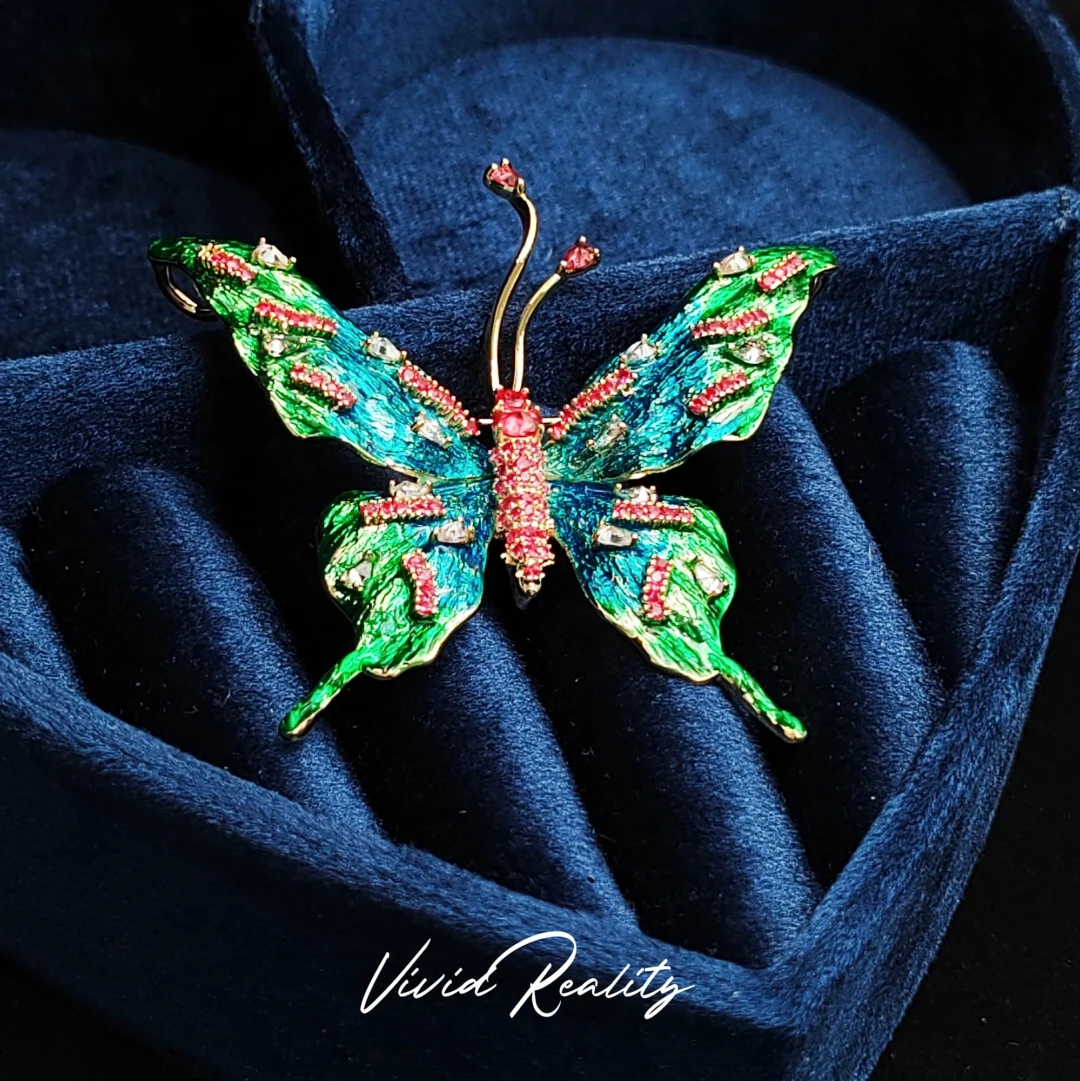 Blue-Green Enamel Brooch - Image 4