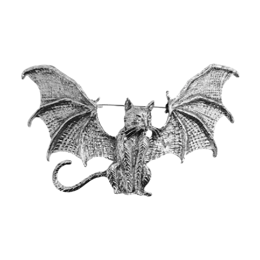 Vintage Silver Bat Design Brooch