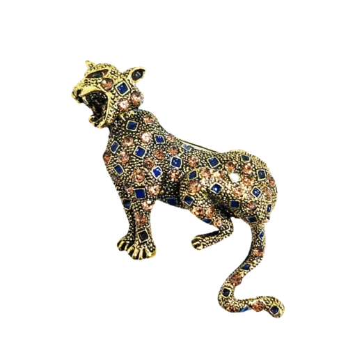 Vintage Gold Leopard Brooch