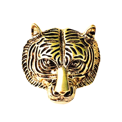 Vintage Gold Lion Head Brooch