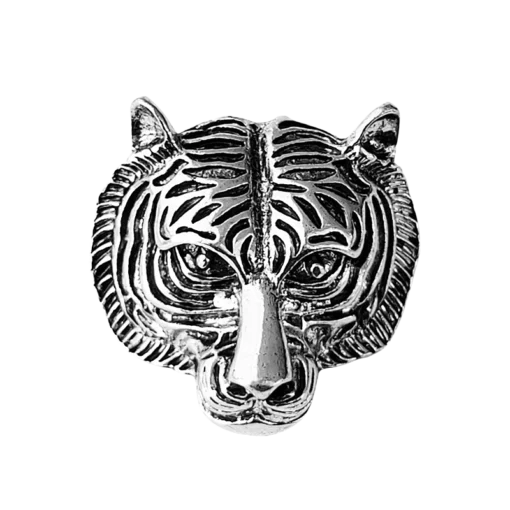 Vintage Silver Lion Head Brooch