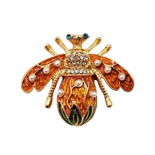 Enamel Spread-Wing Ladybug Brooch