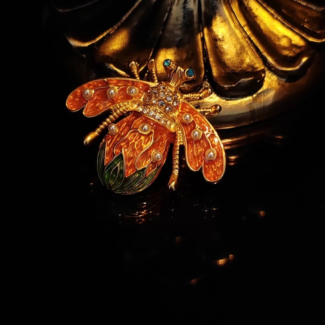Enamel Spread-Wing Ladybug Brooch - Image 2