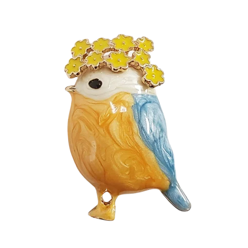 Enamel Chibi Bird Brooch