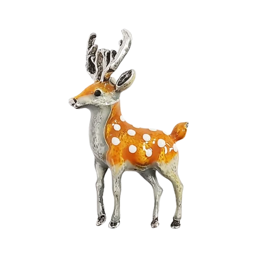 Enamel Sika Deer Brooch