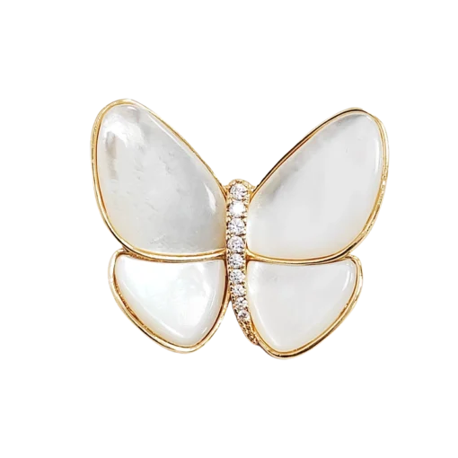 Sea Mother of Pearl Butterfly Brooch