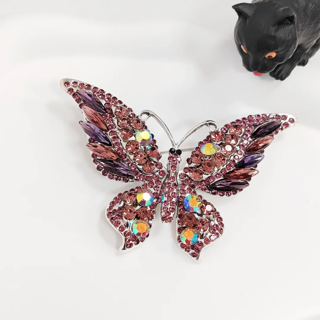 Pink Butterfly Brooch - Large - Image 2