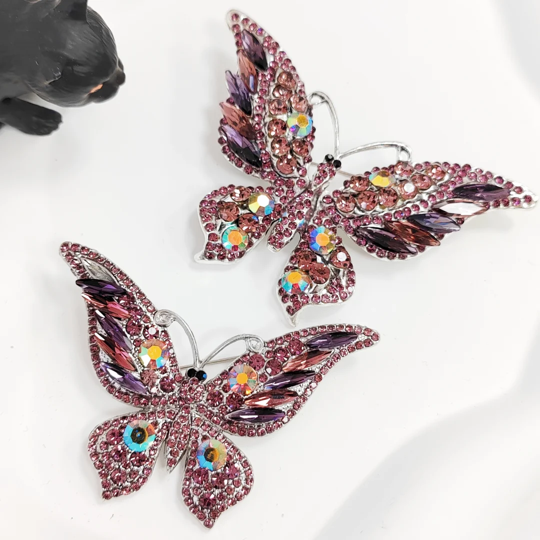Pink Butterfly Brooch - Large - Image 3