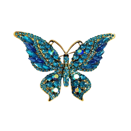 Light Blue Butterfly Brooch - Large