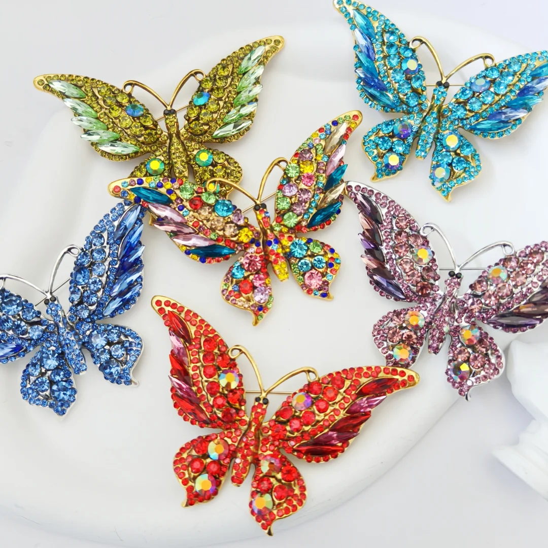 Light Blue Butterfly Brooch - Large - Image 4