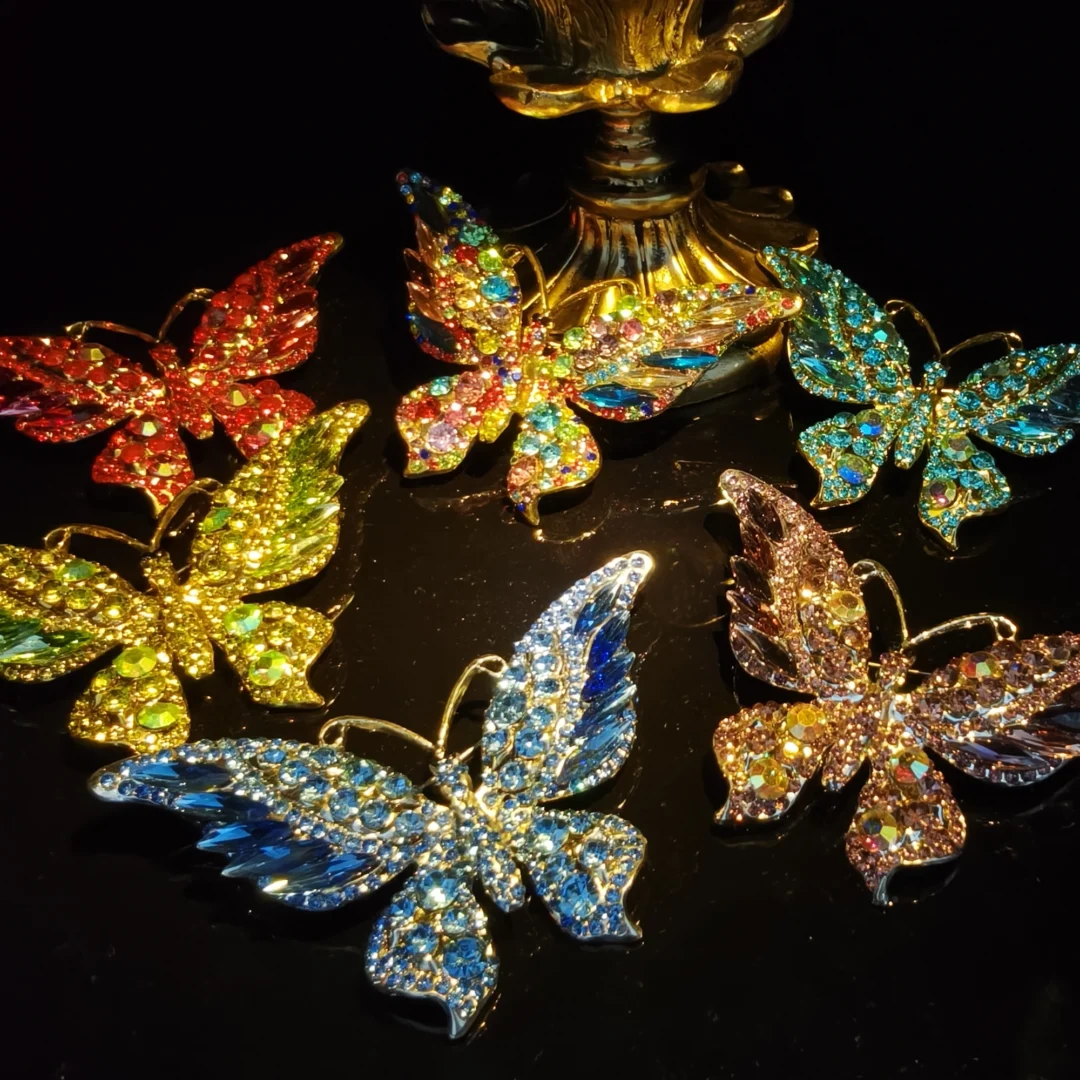 Light Blue Butterfly Brooch - Large - Image 5