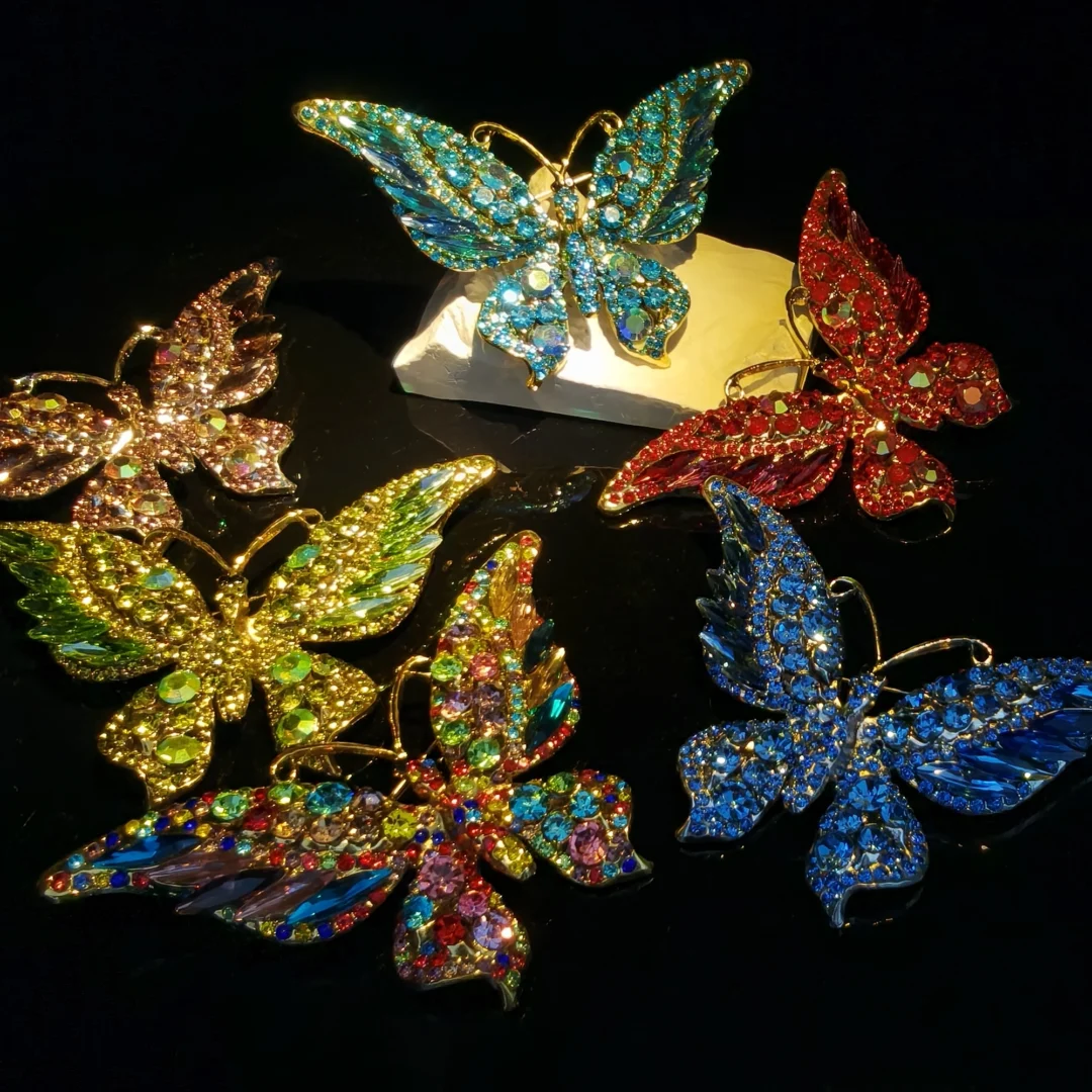 Light Blue Butterfly Brooch - Large - Image 6