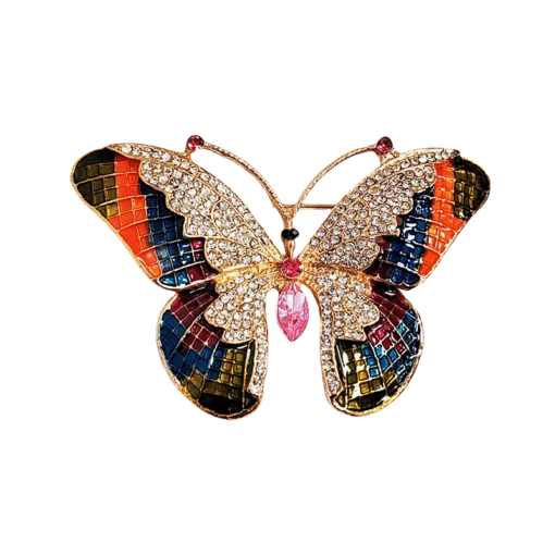 Vintage Colorful Alloy Butterfly Brooch