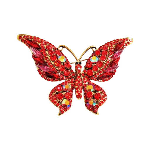 Red Butterfly Brooch - Large