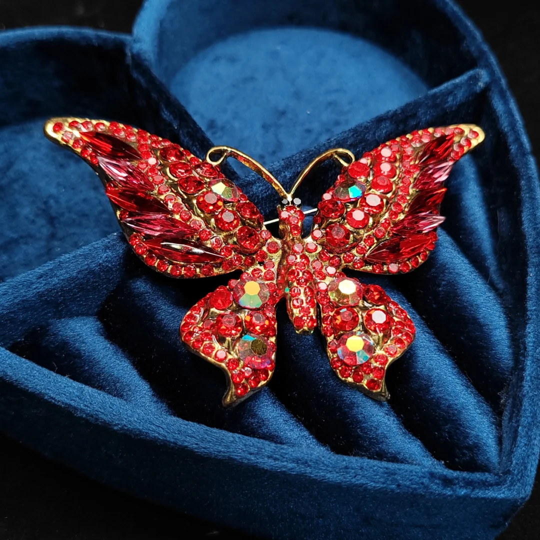 Red Butterfly Brooch - Large - Image 3