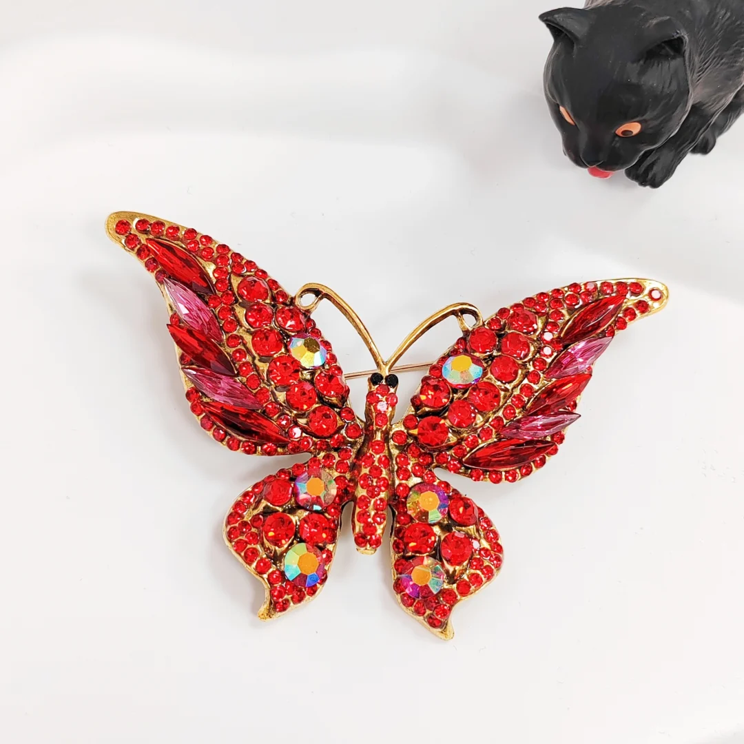 Red Butterfly Brooch - Large - Image 4