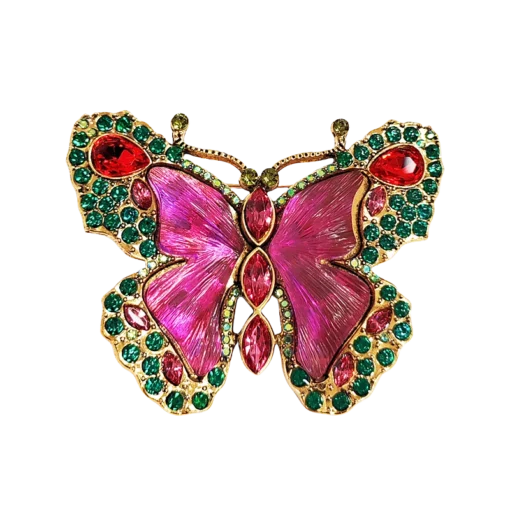 Vintage Red Butterfly Brooch