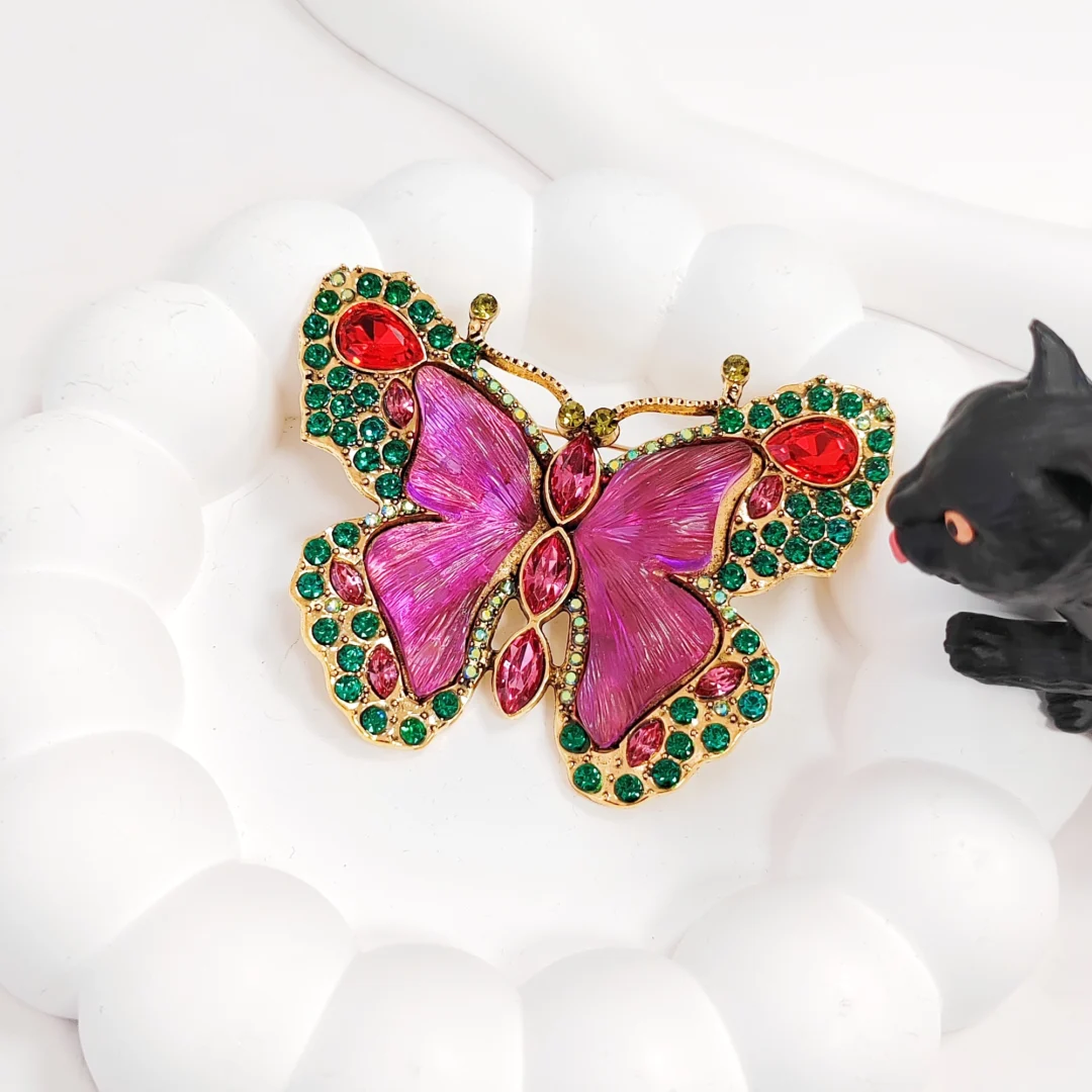 Vintage Red Butterfly Brooch - Image 2