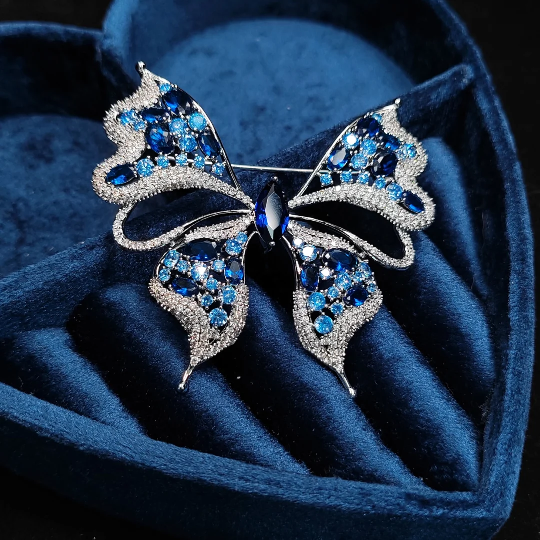 Blue Zircon Butterfly Brooch - Image 4