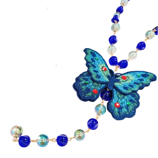 Vintage Palace Style Blue Butterfly Jewelry Set - Necklace