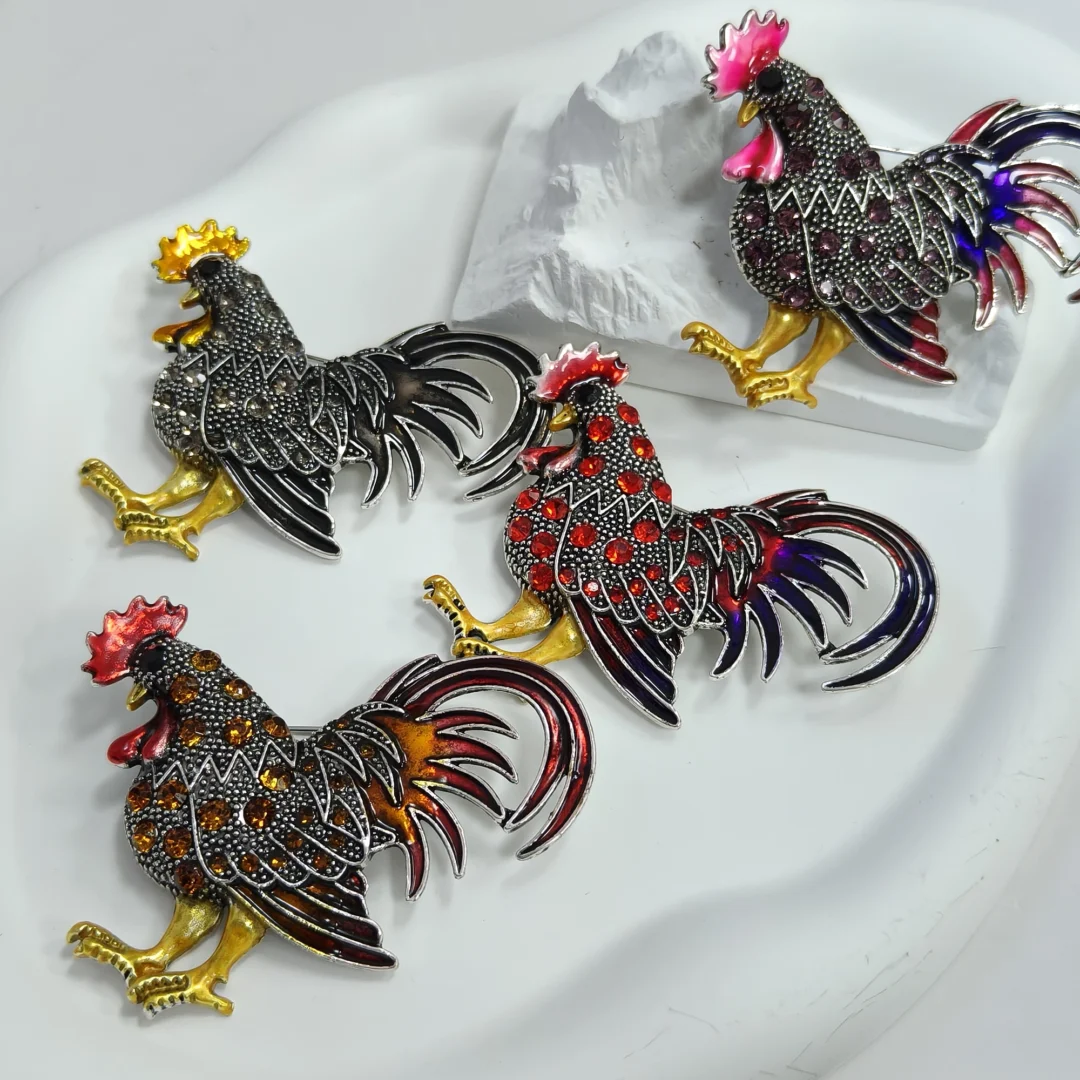 Vintage Purple Rooster Brooch - Image 6
