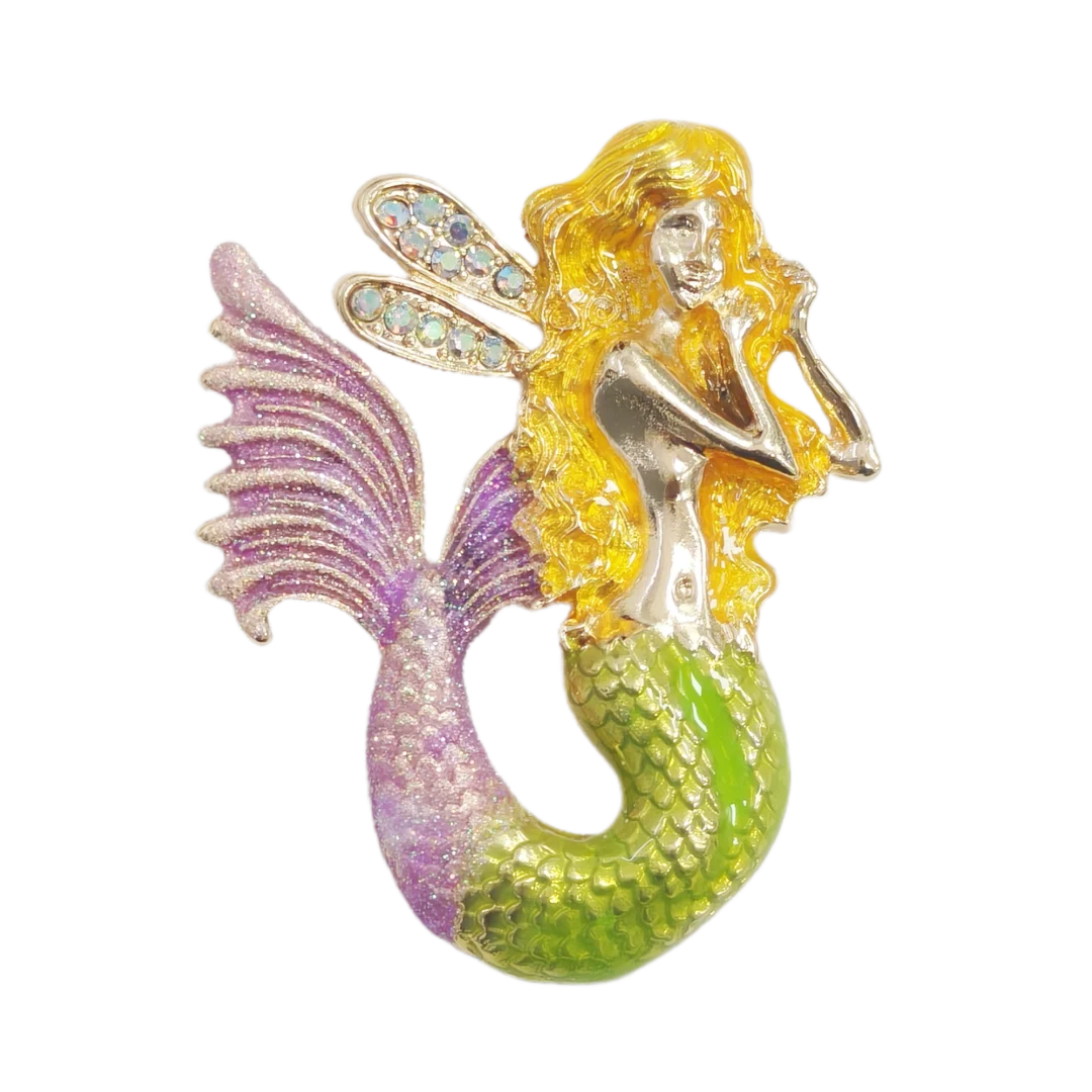 Enamel Mermaid Brooch