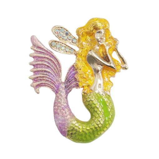 Enamel Mermaid Brooch