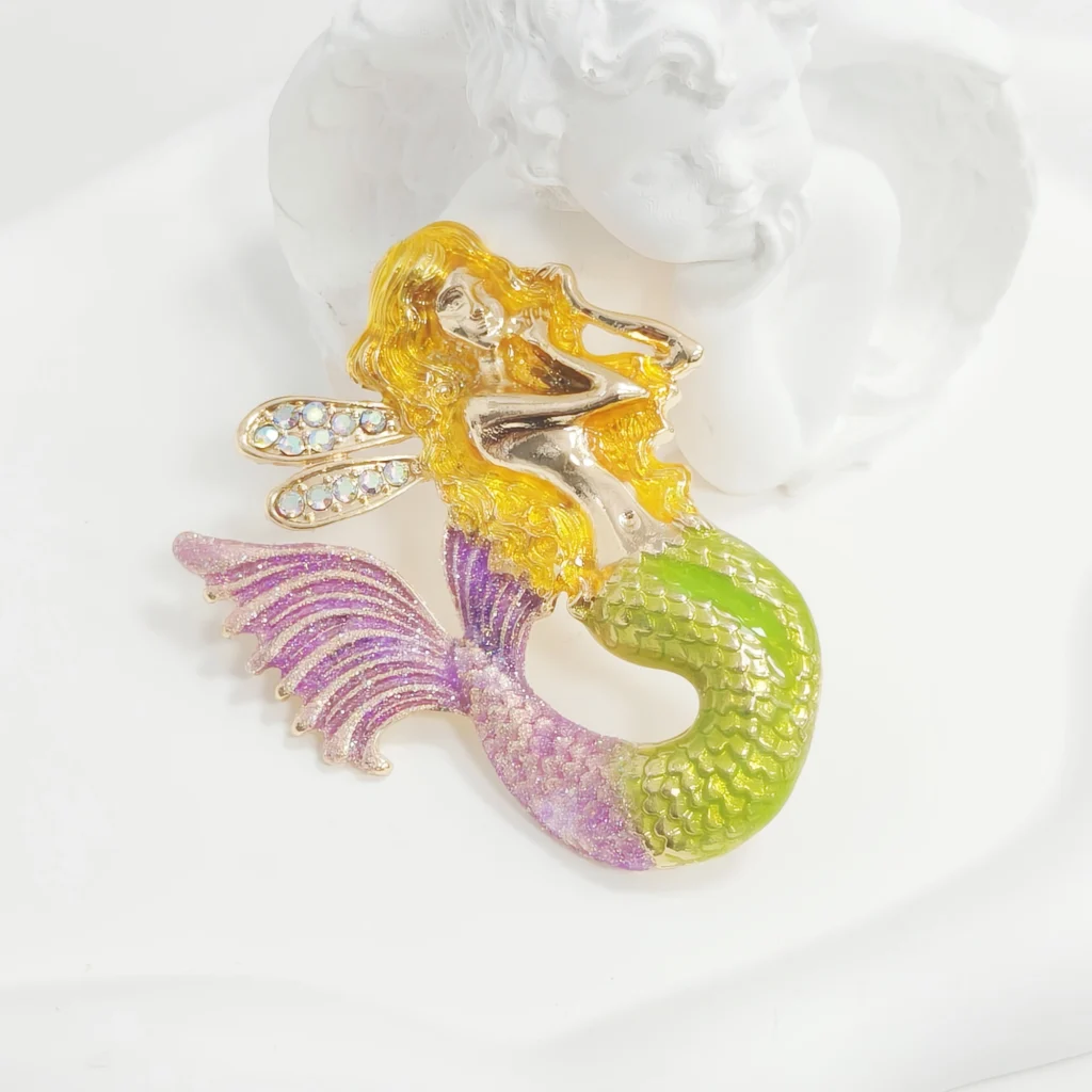 Enamel Mermaid Brooch