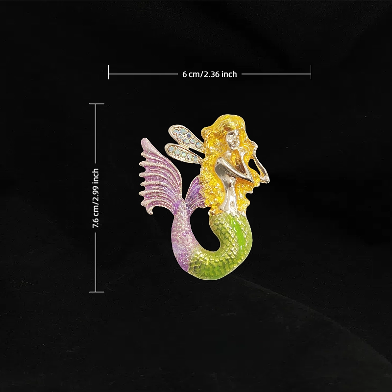 Enamel Mermaid Brooch