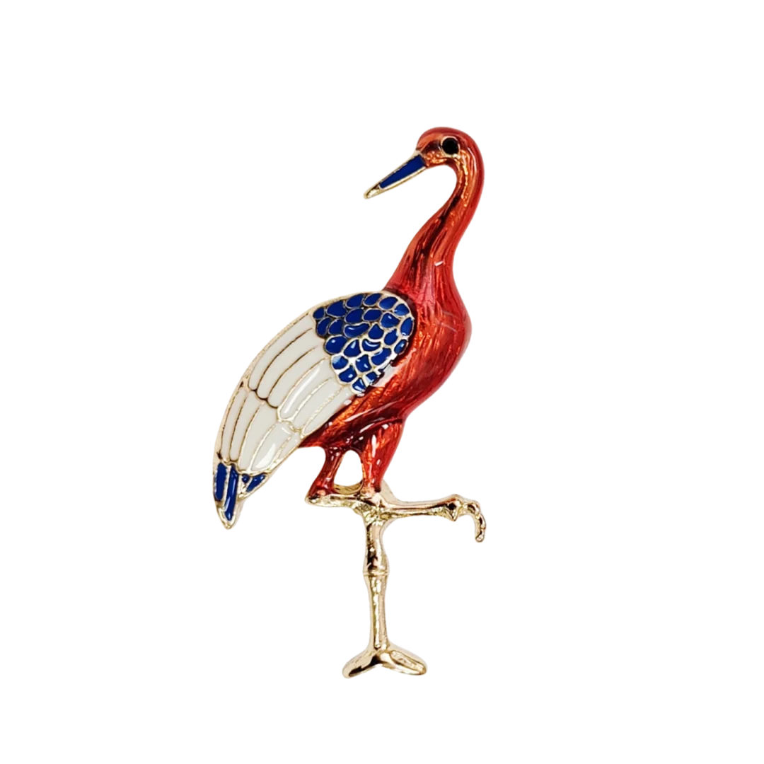 Chinese-style Flamingo Brooch