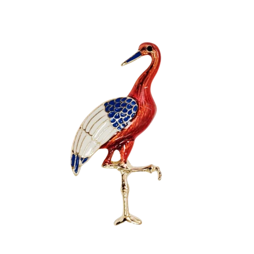 Chinese-style Flamingo Brooch