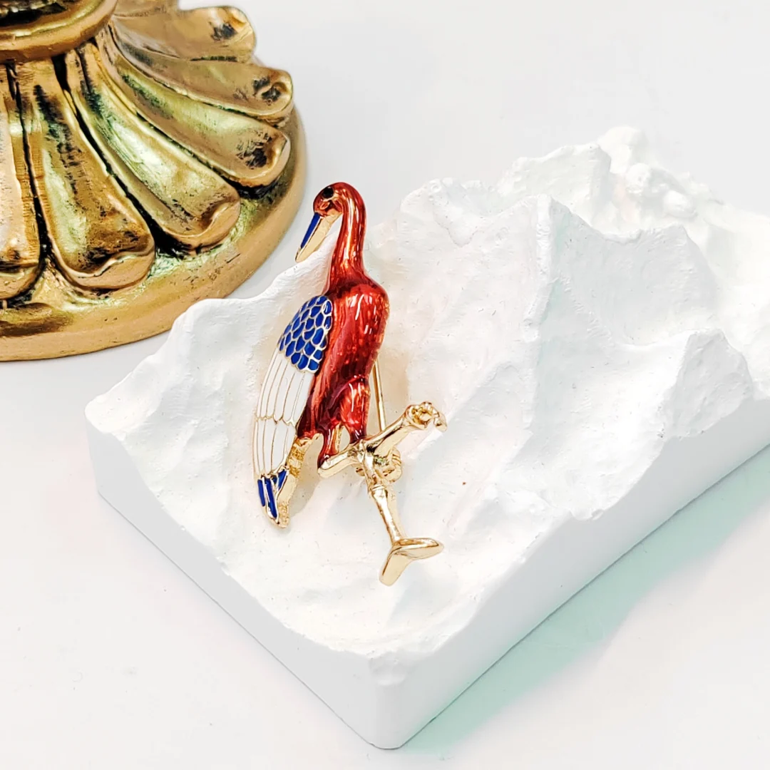 Chinese-style Flamingo Brooch - Image 3