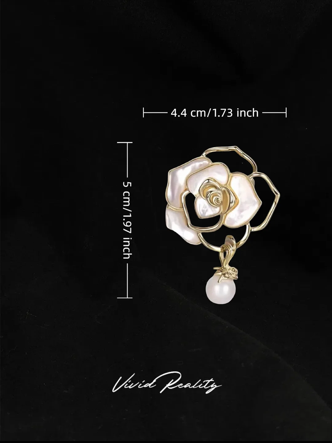 Platinum Oil-Drop Camellia Brooch - Image 7