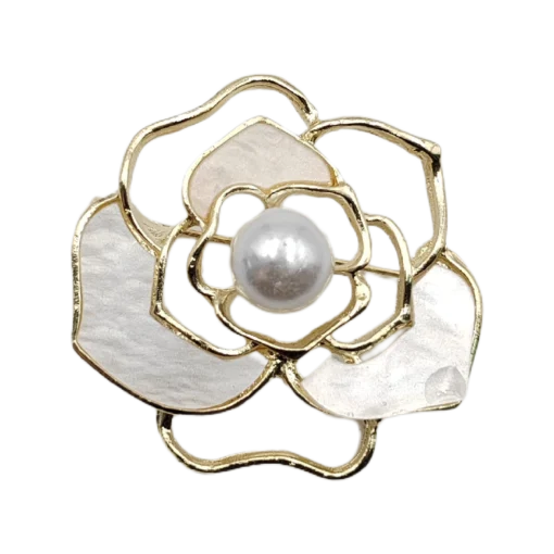 Platinum Camellia Brooch