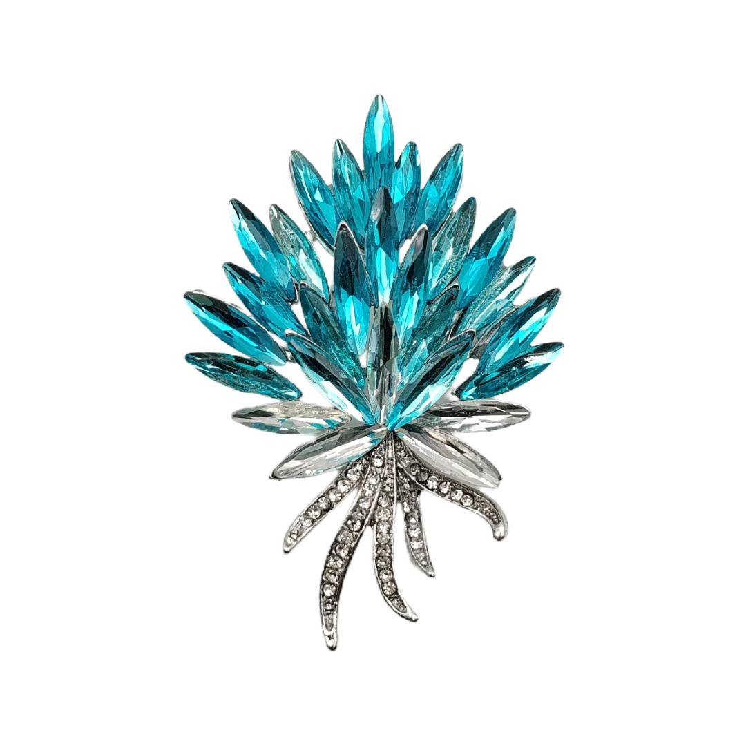 Gradient Blue Wheat Ear Brooch