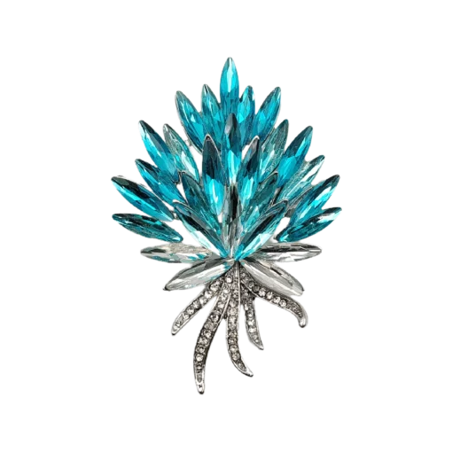 Gradient Blue Wheat Ear Brooch