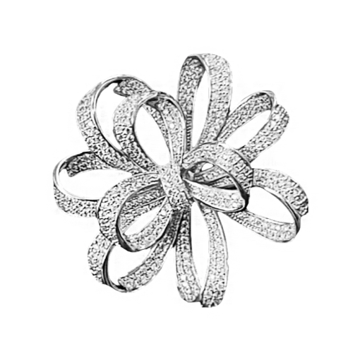 Silver Zirconia Flower Brooch
