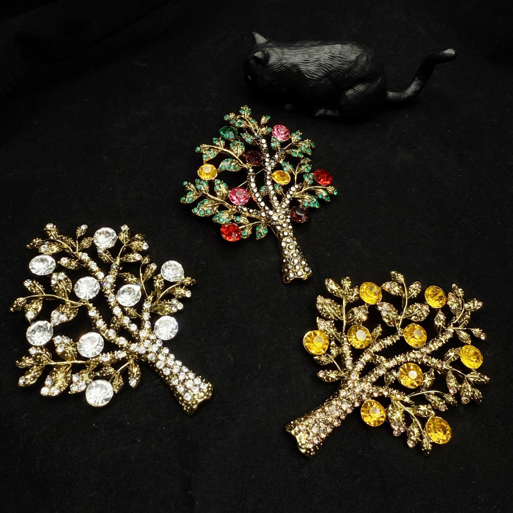 Wealth Guardian - Colorful Crystal Money Tree Brooch (Green) - Image 4