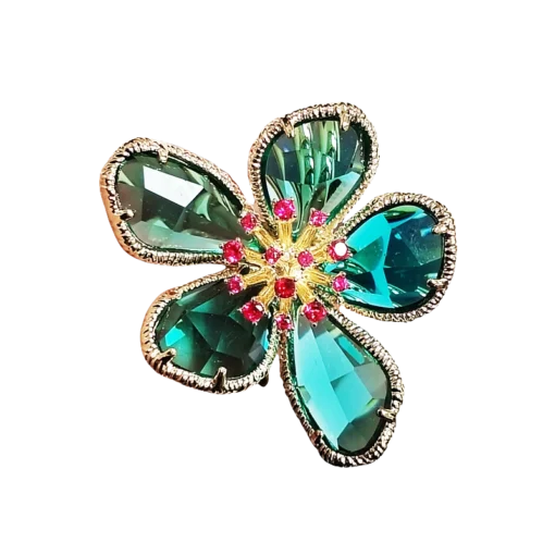 Emerald Flower Scarf Clip