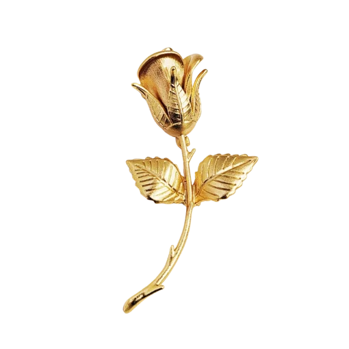 Vintage Gold Rose Brooch