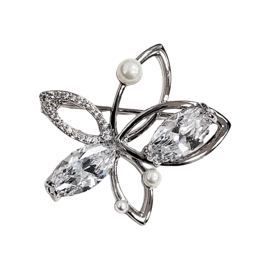Hollow Giant Diamond Zirconia Flower Brooch