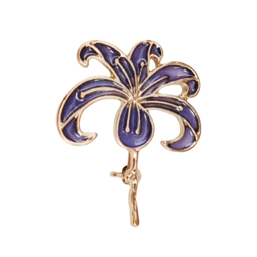 Vintage Iris Floral Brooch