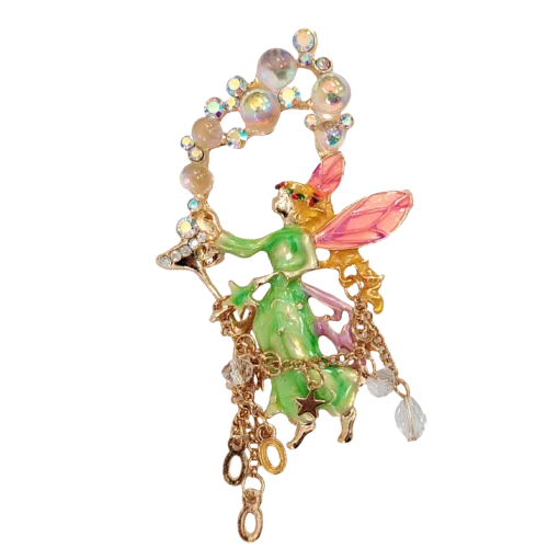 Bubble Fairy Angel Wine Glass Brooch