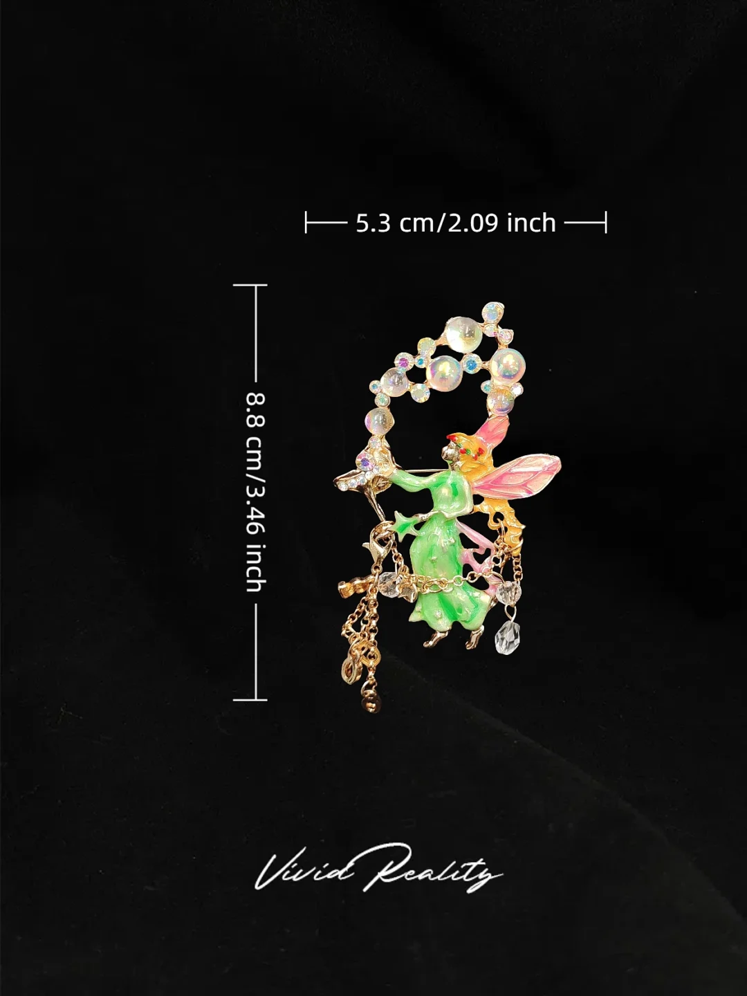 Bubble Fairy Angel Wine Glass Brooch - Image 4