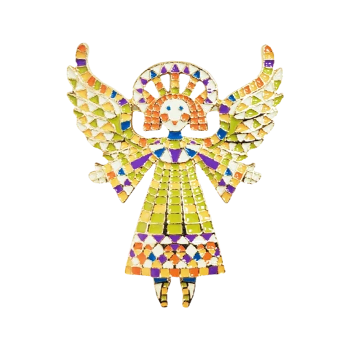 Painted Angel Wing Saint Brooch