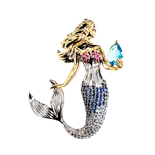 Exquisite Mermaid Zirconia Brooch