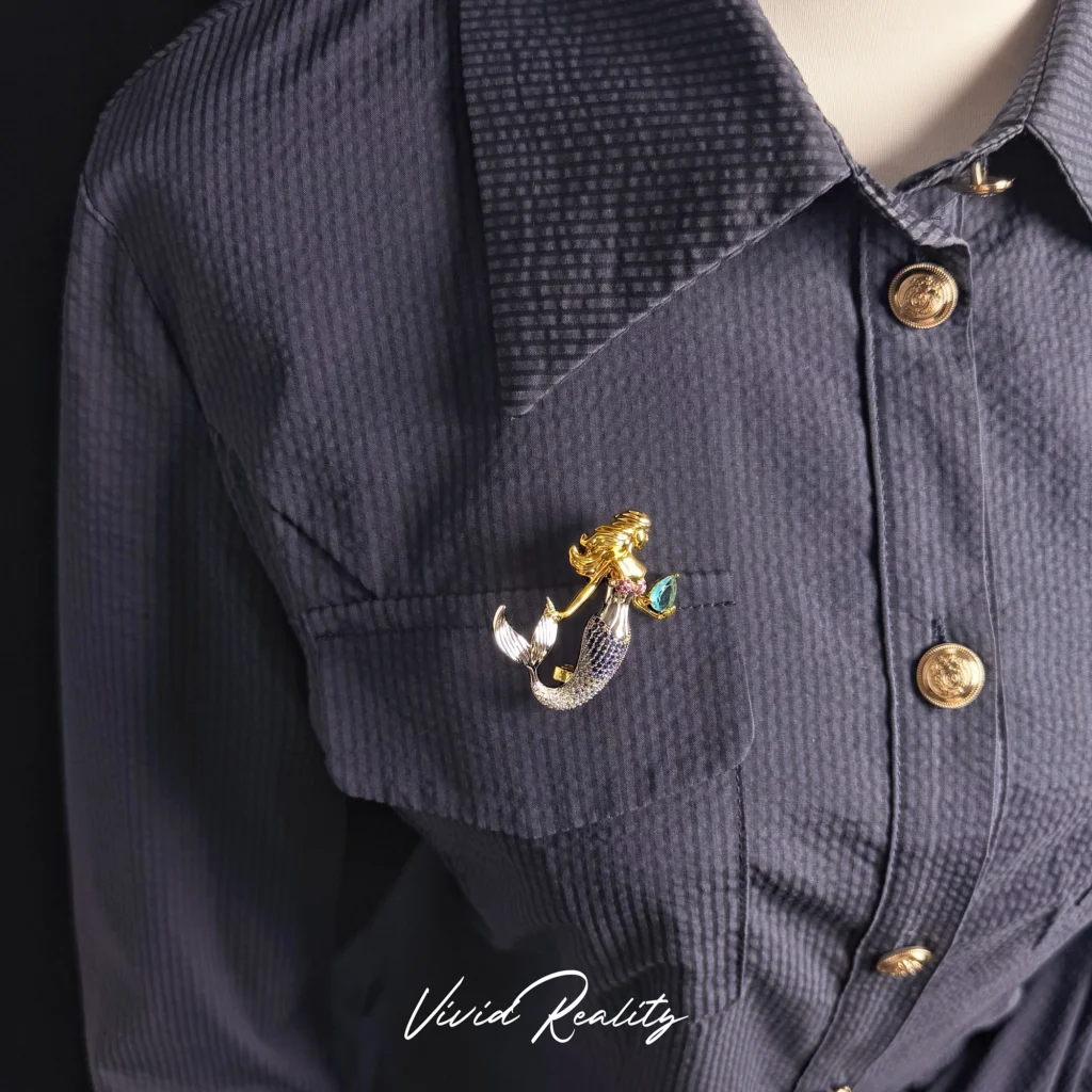 Exquisite Mermaid Zirconia Brooch
