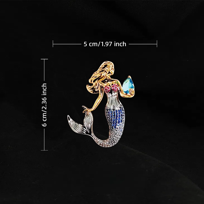 Exquisite Mermaid Zirconia Brooch