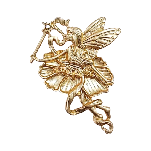 Matte Gold Magic Fairy Brooch
